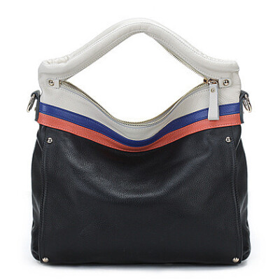 DUDU夏日时尚色彩条纹牛皮手提斜跨两用真皮~~~~~~~~~