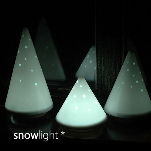 snowlight 雪花灯【naoChina】手工玲珑釉陶瓷装饰灯 三件