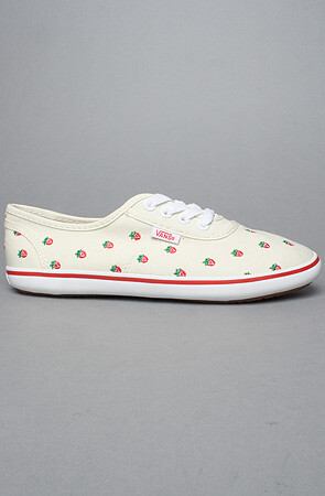  Vans刺绣草莓帆布平底鞋