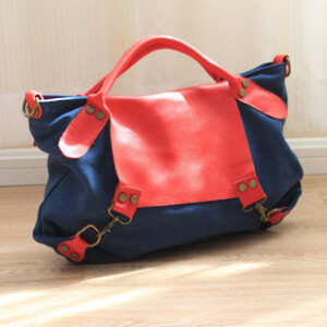 ~文艺气质帆布休闲包~~~ 拼色~~