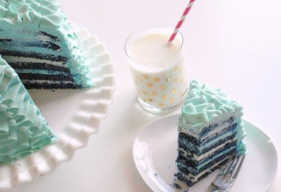  Blue Velvet Ruffle Cake)