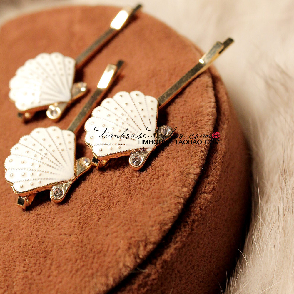 小钻白贝壳发卡