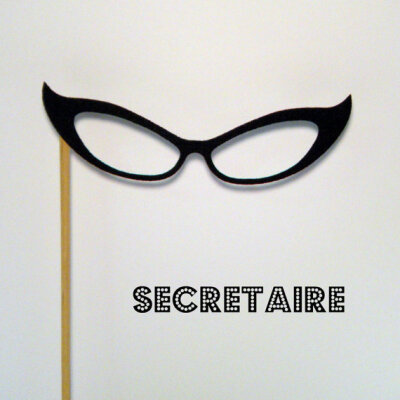 【丶桃夭】Glasses on a stick Secretaire photobooth prop by KittyDuneCuts Glasses on a stick Secretaire photobooth prop