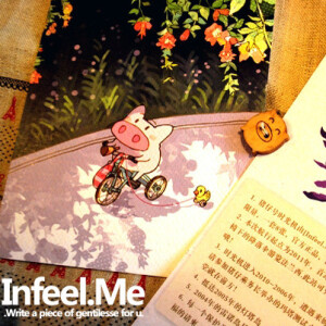 [Infeel.Me原创明信片]官方正品-猪仔时光机 INFEEL.ME@猪乐桃