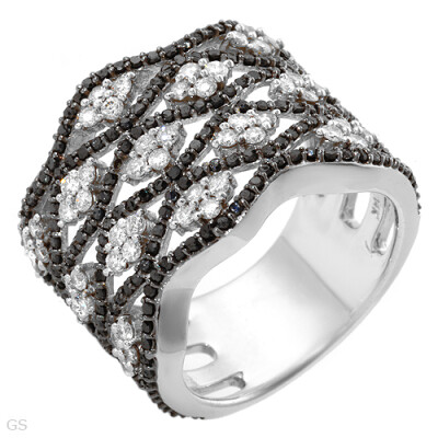 Bidz.com Listing #91775821 : Exquisite Brand New Ring With 1.85ctw Genuine Diamonds 14K White Gold. Total item weight 8.2g - Size 7 - Certif