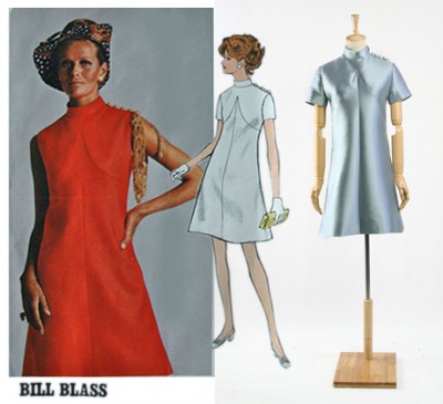 VintageBill Blass 60年代高腰A摆连衣裙