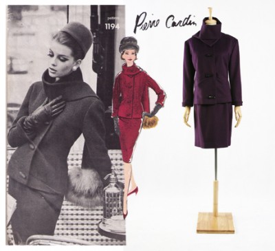 60年代Pierre Cardin（皮尔卡丹）七分袖带围巾套装