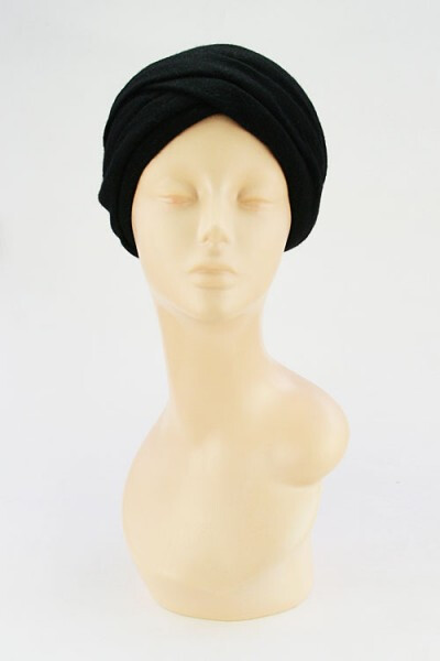 Vintage Bergdorf Goodman黑色针织双层Turban款帽子