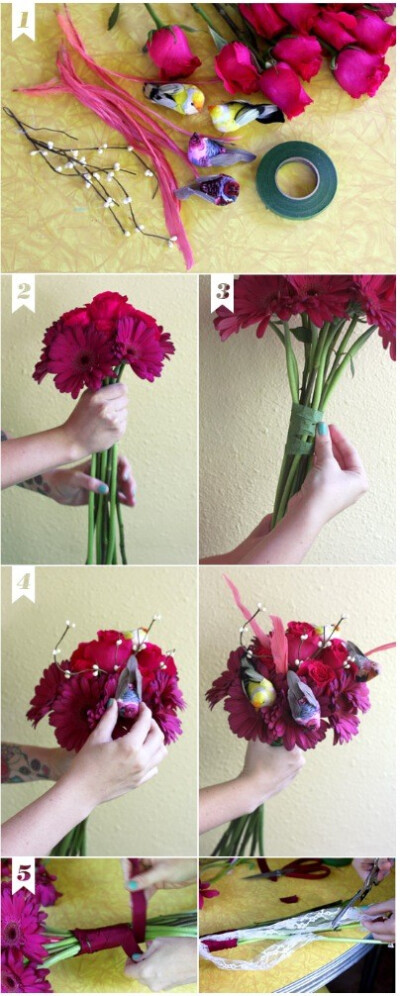 #手工劳动光荣#好美的禾花雀手捧花。