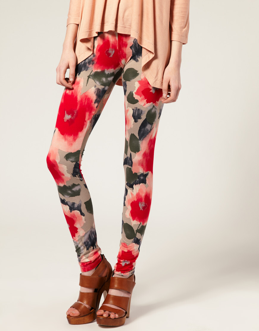 打底裤 ASOS | ASOS Floral Leggings at ASOS :