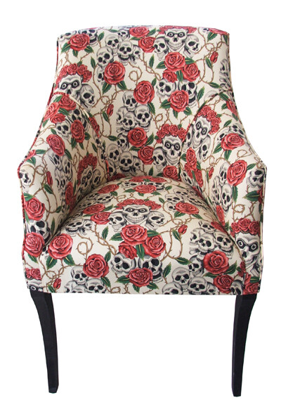 Fancy - Skull Rose Tub Chair by Bombarock