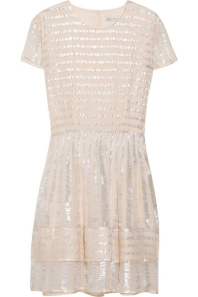 The Glitter Guide (via fabulous fashion / Discount Richard Nicoll Metallic-striped georgette dress | THE OUTNET)