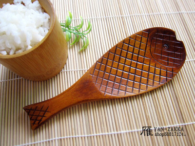 ~和风~ 日本鱼式饭勺 木饭勺 日式ZAKKA 居家餐具