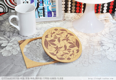 兰花香 创意 软木垫 碗垫 隔热垫 餐垫 桌垫 杯垫 家居 装饰礼品