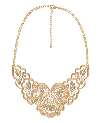 Forever21 Metallic Lace Necklace小华丽蕾丝夸张项链