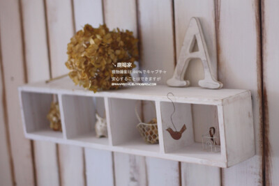 ZAKKA 日本杂货 古董样 旧木质 洋字 4格 收纳架/壁挂/拍照道具