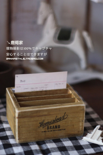 ZAKKA 日本杂货 古董样 HOMESTEAD 木制分格收纳盒/摆设