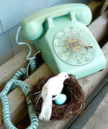 Aqua Blue Vintage Rotary Telephone