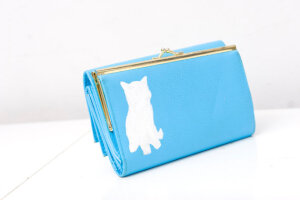 Upcycled Billfold Wallet with Hand Painted Corgi by BrightWall Upcycled Billfold Wallet with Hand Painted Corgi