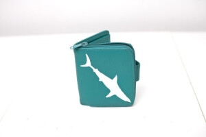 Etsy Transaction - Upcycled Teal Wallet with Hand Painted Shark Upcycled Teal Wallet with Hand Painted Shark