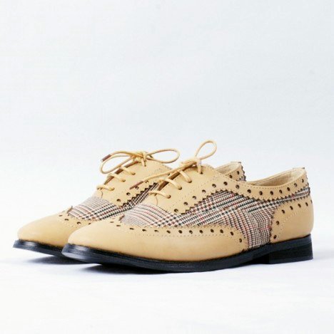 Checkered Charmer Oxford Shoes 复古系带皮鞋