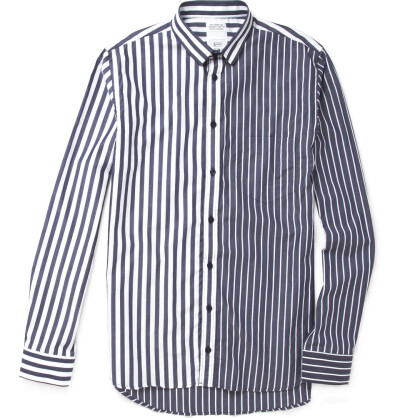 B Store Contrasting Sides Striped Shirt