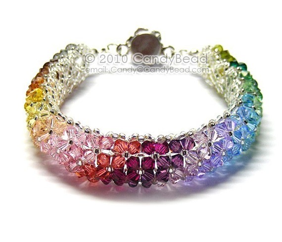 Elegant Colorful Crystal Bracelet Rainbow Colors by candybead Elegant Colorful Crystal Bracelet - Rainbow Colors mini