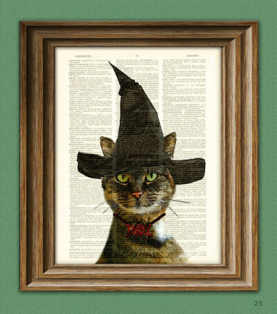 Cat Art Witch Goddess May Kitty Cat illustration by collageOrama Cat Art Witch Goddess May Kitty Cat illustration beautifully upcycled dicti