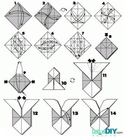 折纸DIY-带翅膀爱心的折法 1-----LetusDIY.来此地DIY网