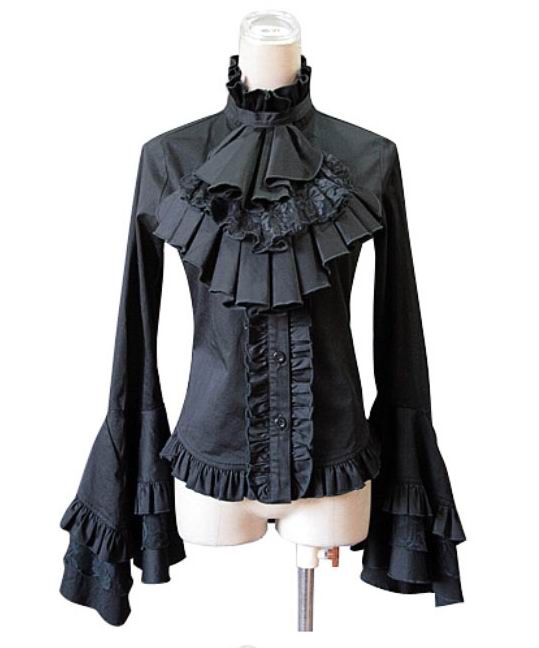 2011新款 春秋 GOTHIC LOLITA 哥特华丽喇叭袖长袖衬衫 tq0311