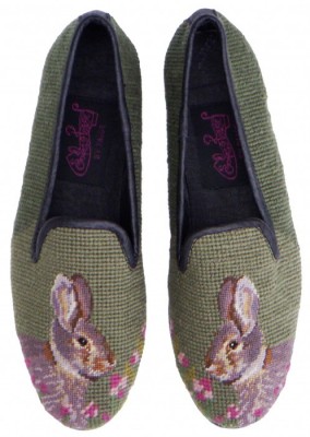 XW011 Bunny on Sage Needlepoint Loafer *NEW* ($100-200) - Svpply