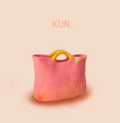 KUN.~桃~森林系 全手工制羊毛毡独一无二