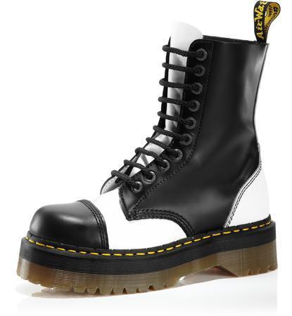 Dr.Martens Crazy Bomb黑白拼接厚底十孔靴