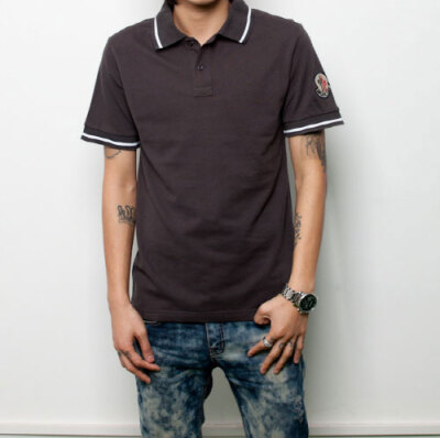 蒙口polo衬衫Moncler Men Short Sleeve Polo Shirts Brown