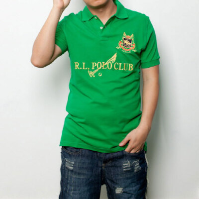 绿色蒙口polo衬衫：Moncler Men Short Sleeve Polo Shirts Green