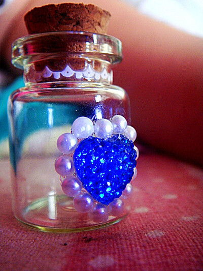 心型 珍珠 蕾丝花边 许愿瓶