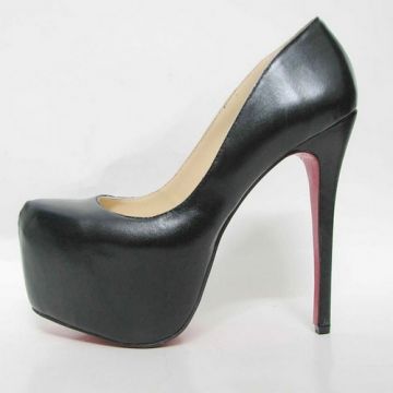 最新16厘米高跟鞋2011Christian Louboutin black sheep skin 160mm high heel