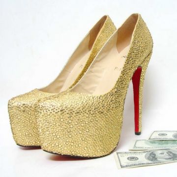 最炫16厘米高跟鞋2011Christian Louboutin Daffodile diamond style 160mm