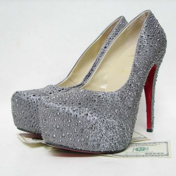 2011最火16厘米高跟鞋Christian Louboutin Daffodile grey pumps 145mm