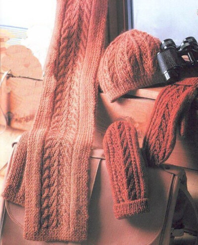 手工制作多件组合套装 暖冬三件套 毛线编织