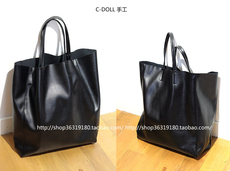 c*line tote shopping bag黑色购物袋羊绒混纺复合皮料徐濠萦小鸟