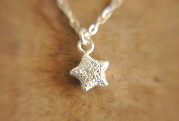 puffy litte star Tiny simple sterling silver by memeandmoss