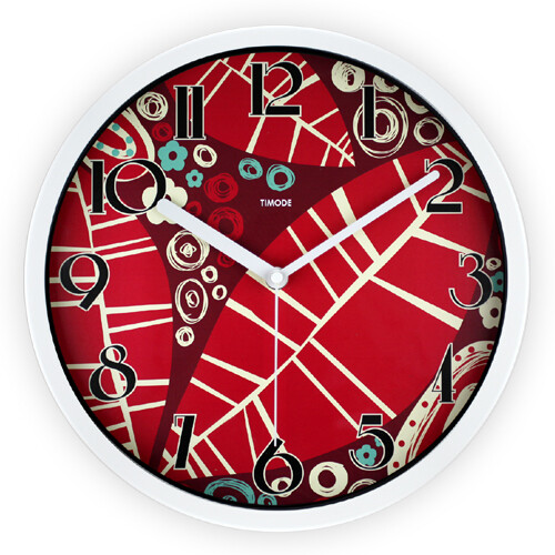 Timode优时创意挂钟 客厅静音田园艺术钟表 红色叶子欧式钟-淘宝商城