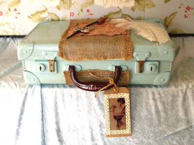 Altered Vintage Suitcase by ImaginedByBooMoon on Etsy Altered Vintage Suitcase