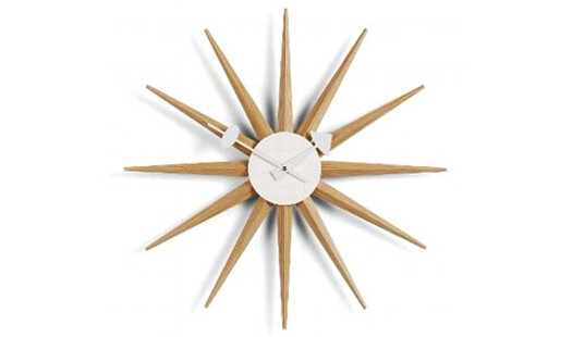 Vitra - Sunburst Clock Natural Oak Wood by George Nelson