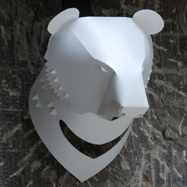 北極熊灯罩(赠灯座)熊头壁灯壁饰 地中海客廳玄關 環保鄉村現代