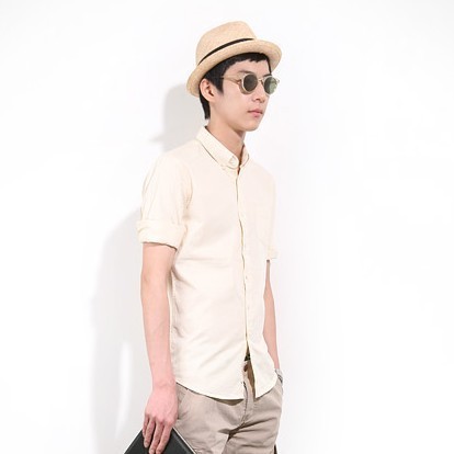  hangloose 学院派男士新款棉质水洗衬衫