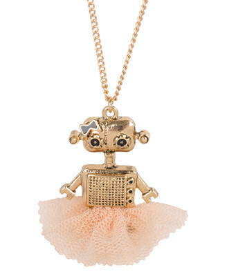 这是机械迷城吗？可爱的机器人女朋友~ FOREVER21 Robot Ballerina Necklace