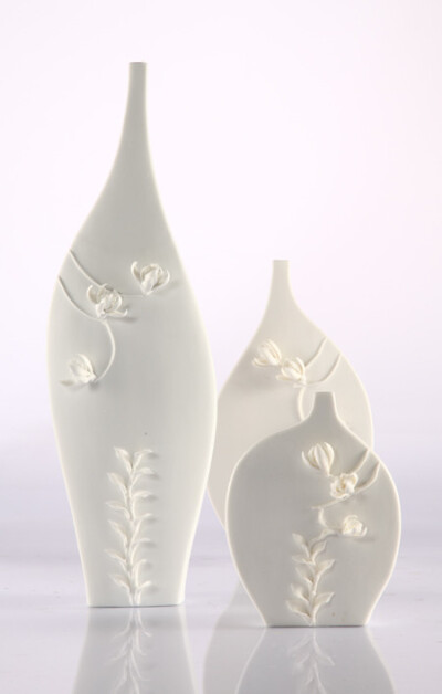  玉兰花素白 象牙瓷花瓶