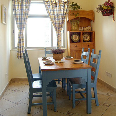 地中海家具 实木 爱琴海餐桌配套餐椅